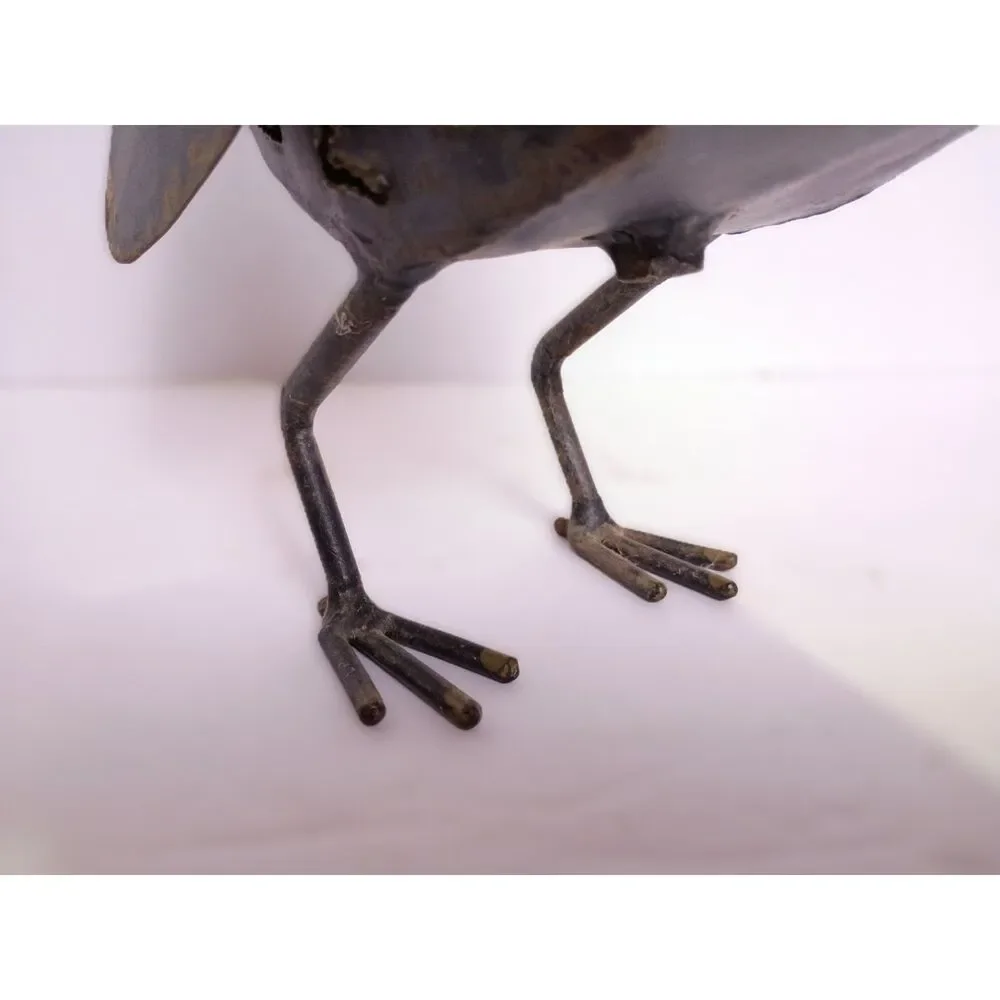 Vintage Rustic Metal Rooster Chicken Handmade Outdoor Tealight Candle Holder